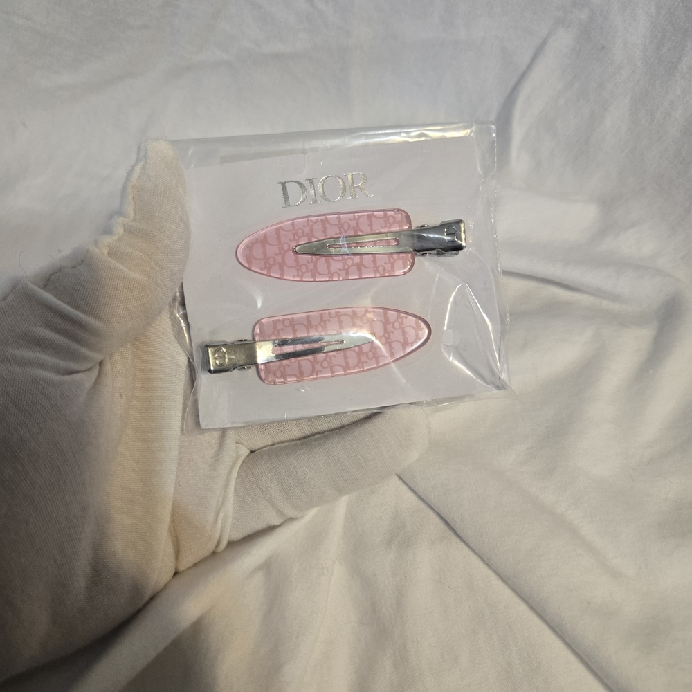 Dior Pink Patterned Hair Clips